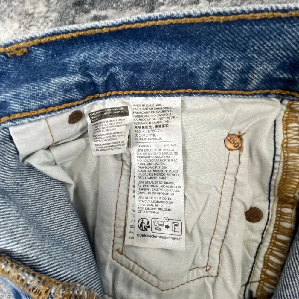 Levi 501 Mens 28x30 150th Anniversary‎ Button Fly Blue Medium Wash Jeans